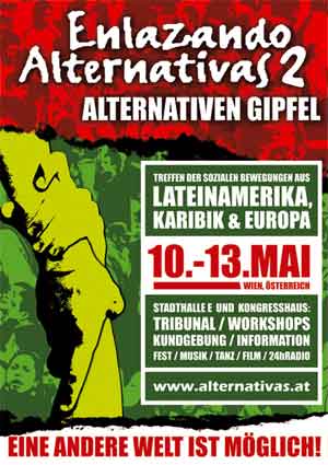 Plakat zum Alternativen Gipfel, Wien, 10.-13.5.2006