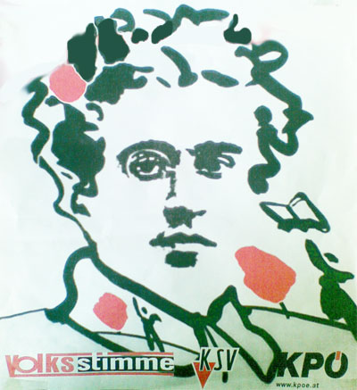 Antonio Gramsci - Ausschnitt aus einem Veranstaltungsplakat der KPÖ