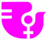 Stilisierte Friedenstaube mit dem Frauenzeichen im Körper