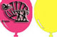 Logo vor bunten Luftballonen